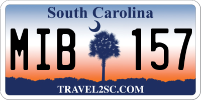 SC license plate MIB157