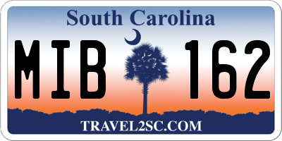 SC license plate MIB162