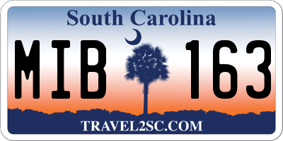 SC license plate MIB163