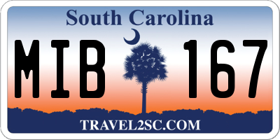 SC license plate MIB167