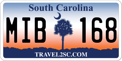 SC license plate MIB168
