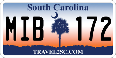 SC license plate MIB172