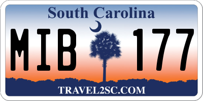 SC license plate MIB177