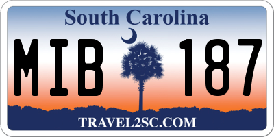 SC license plate MIB187