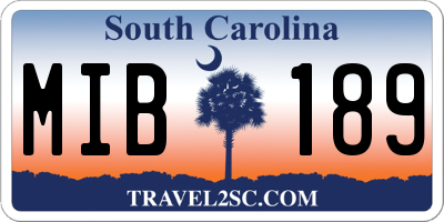 SC license plate MIB189