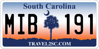 SC license plate MIB191