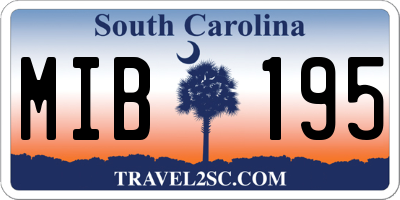 SC license plate MIB195