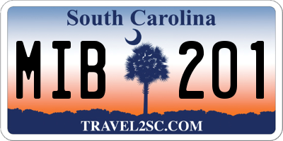 SC license plate MIB201