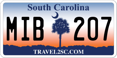 SC license plate MIB207