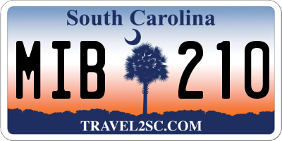 SC license plate MIB210