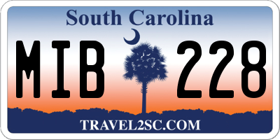 SC license plate MIB228