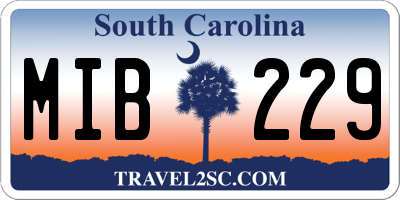 SC license plate MIB229