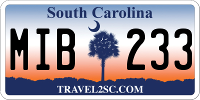 SC license plate MIB233