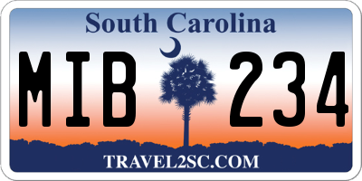 SC license plate MIB234