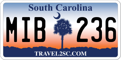 SC license plate MIB236