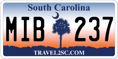 SC license plate MIB237