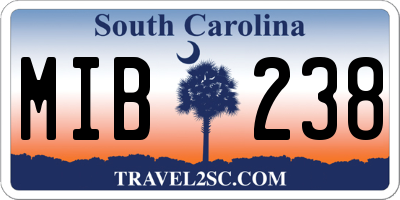 SC license plate MIB238
