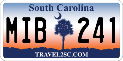 SC license plate MIB241