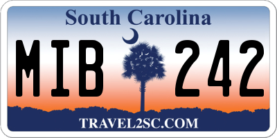 SC license plate MIB242