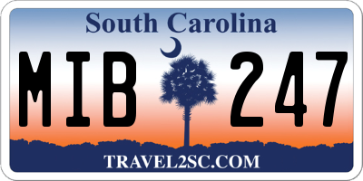 SC license plate MIB247