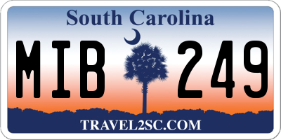 SC license plate MIB249
