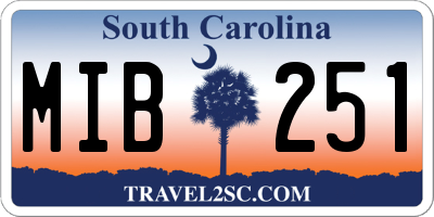 SC license plate MIB251