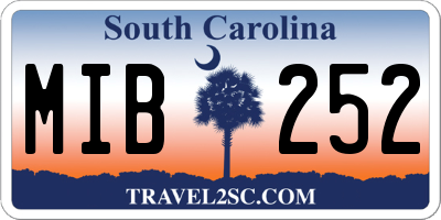SC license plate MIB252