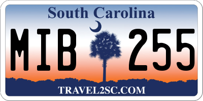 SC license plate MIB255