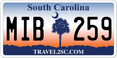 SC license plate MIB259