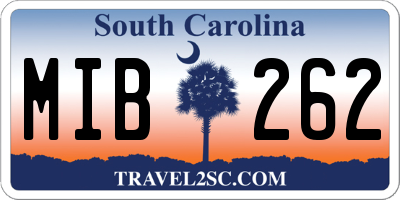 SC license plate MIB262