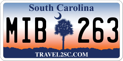 SC license plate MIB263