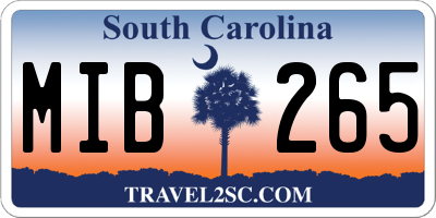 SC license plate MIB265
