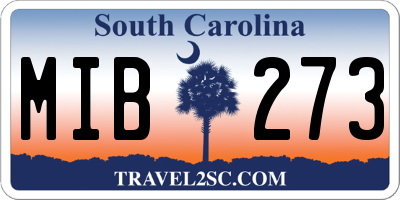 SC license plate MIB273