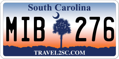 SC license plate MIB276