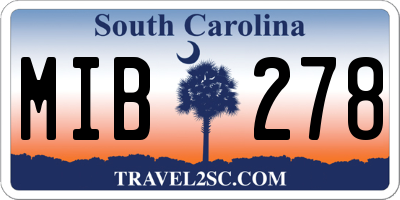 SC license plate MIB278