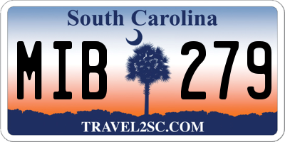 SC license plate MIB279