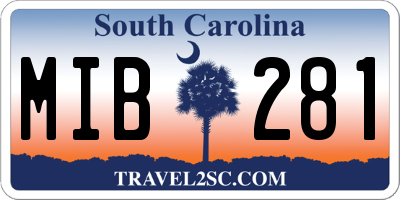 SC license plate MIB281