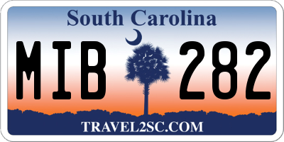 SC license plate MIB282