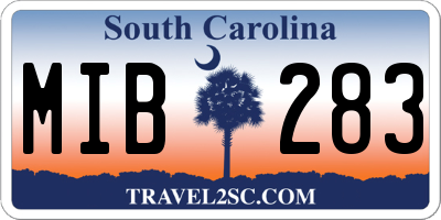 SC license plate MIB283