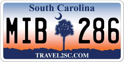 SC license plate MIB286