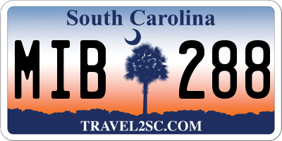 SC license plate MIB288