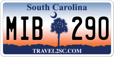 SC license plate MIB290
