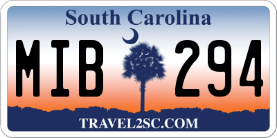 SC license plate MIB294
