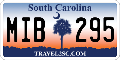 SC license plate MIB295