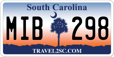 SC license plate MIB298