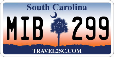 SC license plate MIB299