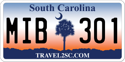 SC license plate MIB301