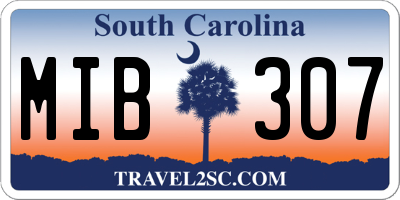 SC license plate MIB307