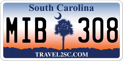SC license plate MIB308