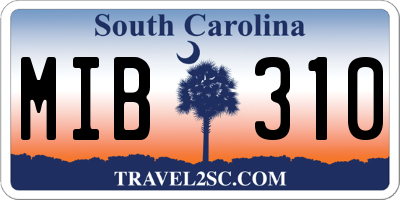SC license plate MIB310